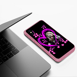 Чехол iPhone XS Max матовый Lil Peep, цвет: 3D-малиновый — фото 2