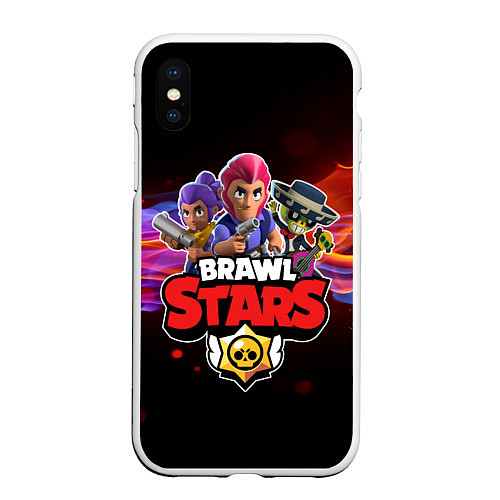 Чехол iPhone XS Max матовый BRAWL STARS / 3D-Белый – фото 1