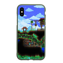 Чехол iPhone XS Max матовый TERRARIA EXCLUSIVE, цвет: 3D-темно-зеленый