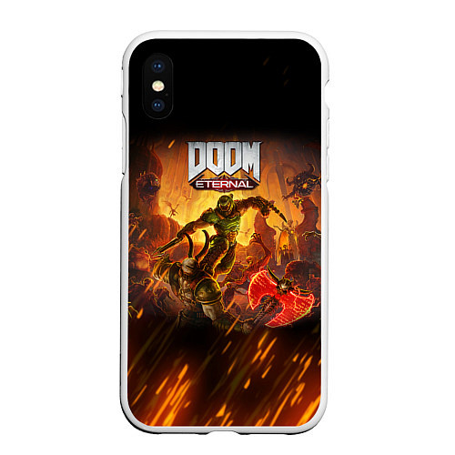 Чехол iPhone XS Max матовый DOOM / 3D-Белый – фото 1