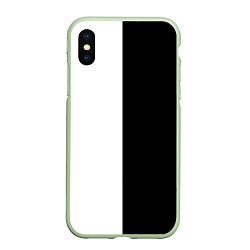 Чехол iPhone XS Max матовый ПРОСТО ЧЁРНО-БЕЛЫЙ, цвет: 3D-салатовый