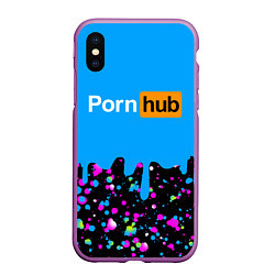 Чехол iPhone XS Max матовый PornHub, цвет: 3D-фиолетовый