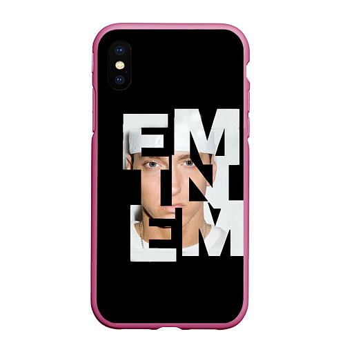 Чехол iPhone XS Max матовый Eminem / 3D-Малиновый – фото 1
