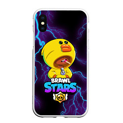 Чехол iPhone XS Max матовый Brawl Stars SALLY LEON, цвет: 3D-белый