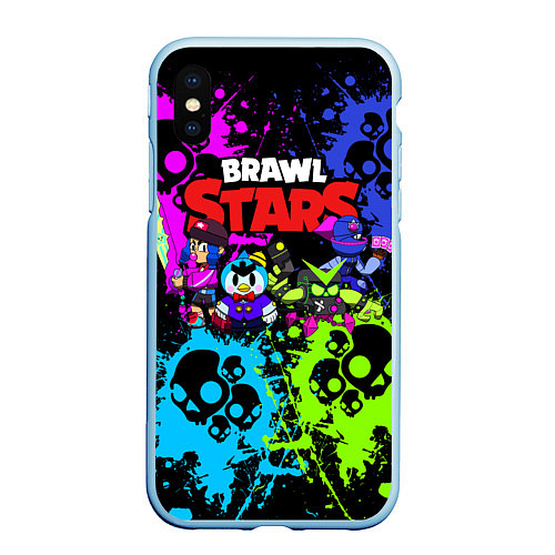 Чехол iPhone XS Max матовый BRAWL STARS / 3D-Голубой – фото 1