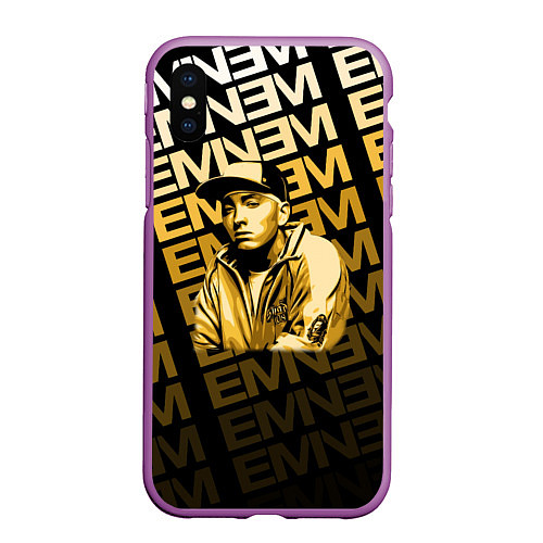 Чехол iPhone XS Max матовый Eminem / 3D-Фиолетовый – фото 1