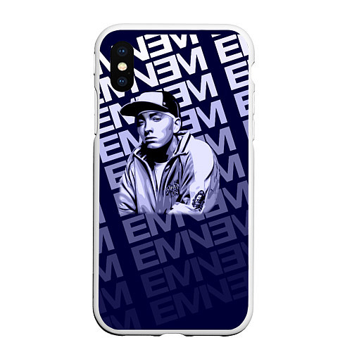 Чехол iPhone XS Max матовый Eminem / 3D-Белый – фото 1