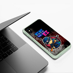 Чехол iPhone XS Max матовый GGEZ, цвет: 3D-салатовый — фото 2
