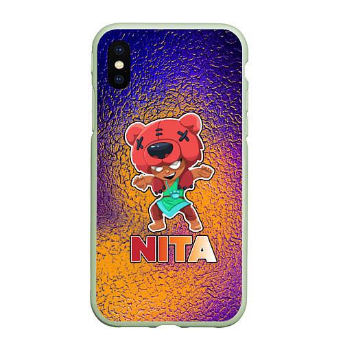 Чехол iPhone XS Max матовый Brawl Stars Nita / 3D-Салатовый – фото 1