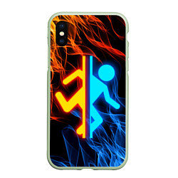 Чехол iPhone XS Max матовый PORTAL, цвет: 3D-салатовый