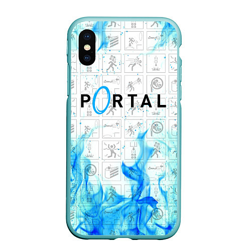 Чехол iPhone XS Max матовый PORTAL / 3D-Мятный – фото 1