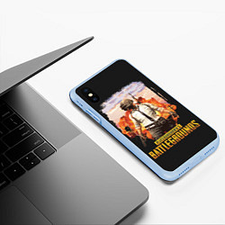 Чехол iPhone XS Max матовый PUBG, цвет: 3D-голубой — фото 2