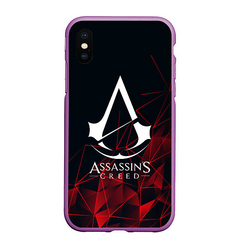 Чехол iPhone XS Max матовый ASSASSINS CREED / 3D-Фиолетовый – фото 1