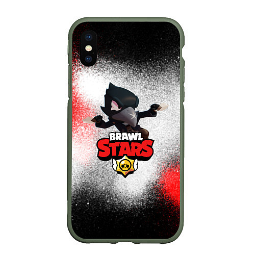 Чехол iPhone XS Max матовый BRAWL STARS CROW / 3D-Темно-зеленый – фото 1