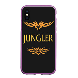 Чехол iPhone XS Max матовый Jungler, цвет: 3D-фиолетовый