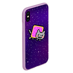 Чехол iPhone XS Max матовый Nyan Cat, цвет: 3D-сиреневый — фото 2