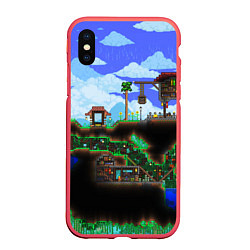 Чехол iPhone XS Max матовый TERRARIA, цвет: 3D-красный