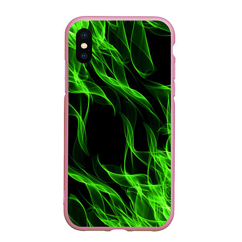 Чехол iPhone XS Max матовый TOXIC FLAME / 3D-Розовый – фото 1