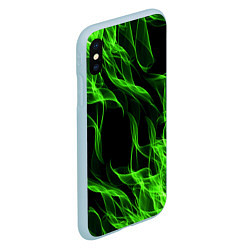 Чехол iPhone XS Max матовый TOXIC FLAME, цвет: 3D-голубой — фото 2