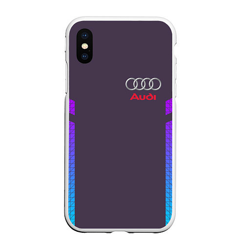 Чехол iPhone XS Max матовый AUDI / 3D-Белый – фото 1