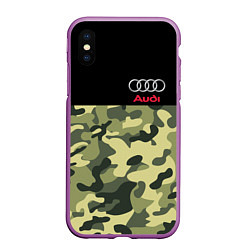 Чехол iPhone XS Max матовый AUDI, цвет: 3D-фиолетовый