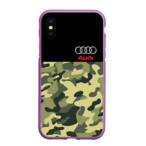 Чехол iPhone XS Max матовый AUDI / 3D-Фиолетовый – фото 1