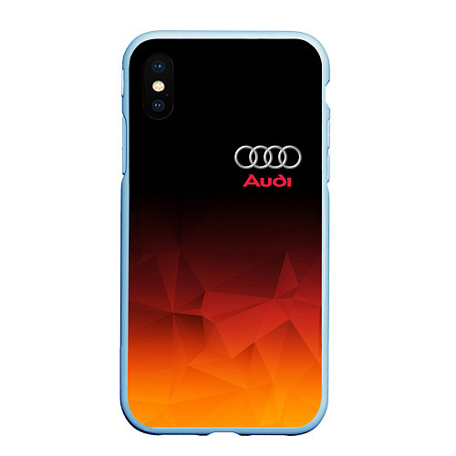 Чехол iPhone XS Max матовый AUDI / 3D-Голубой – фото 1