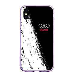 Чехол iPhone XS Max матовый AUDI, цвет: 3D-сиреневый