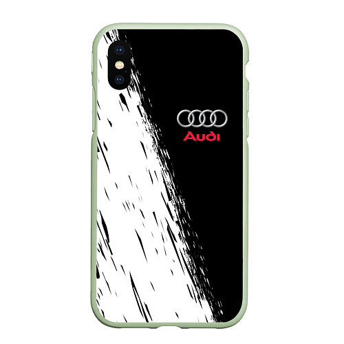 Чехол iPhone XS Max матовый AUDI / 3D-Салатовый – фото 1