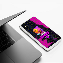 Чехол iPhone XS Max матовый BRAWL STARS SANDY, цвет: 3D-белый — фото 2