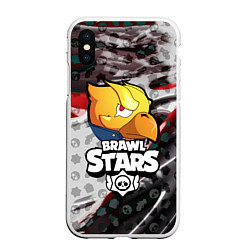 Чехол iPhone XS Max матовый BRAWL STARS:CROW, цвет: 3D-белый