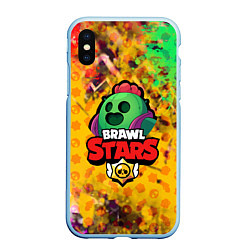 Чехол iPhone XS Max матовый BRAWL STARS:SPIKE, цвет: 3D-голубой