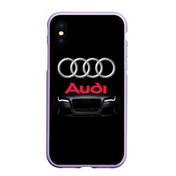 Чехол iPhone XS Max матовый AUDI, цвет: 3D-светло-сиреневый