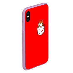 Чехол iPhone XS Max матовый Карманный Doge, цвет: 3D-сиреневый — фото 2