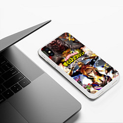 Чехол iPhone XS Max матовый MY HERO ACADEMIA коллаж из героев, цвет: 3D-белый — фото 2