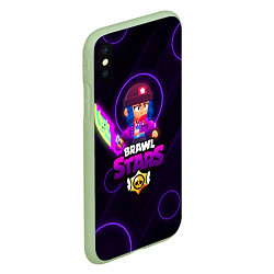 Чехол iPhone XS Max матовый Brawl Stars Heroine Bibi, цвет: 3D-салатовый — фото 2