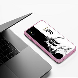 Чехол iPhone XS Max матовый Cristiano Ronaldo, цвет: 3D-розовый — фото 2