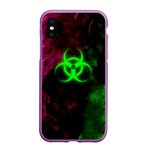 Чехол iPhone XS Max матовый NCoV / 3D-Фиолетовый – фото 1