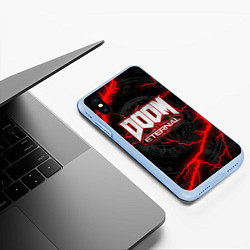 Чехол iPhone XS Max матовый DOOM ETERNAL, цвет: 3D-голубой — фото 2