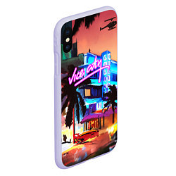 Чехол iPhone XS Max матовый GTA: VICE CITY, цвет: 3D-светло-сиреневый — фото 2