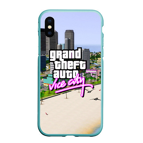 Чехол iPhone XS Max матовый GTA REDUX 2020 / 3D-Мятный – фото 1