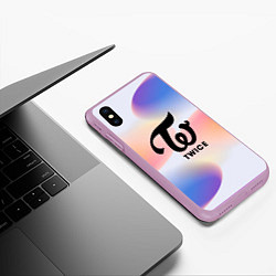 Чехол iPhone XS Max матовый TWICE, цвет: 3D-сиреневый — фото 2