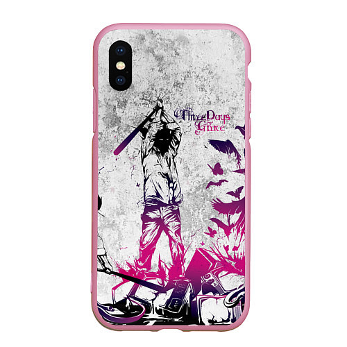 Чехол iPhone XS Max матовый Three Days Grace / 3D-Розовый – фото 1