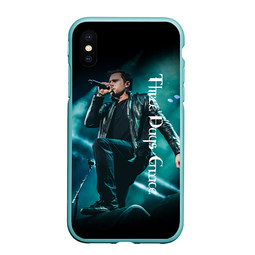 Чехол iPhone XS Max матовый Three Days Grace / 3D-Мятный – фото 1