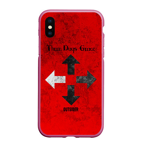 Чехол iPhone XS Max матовый Three Days Grace / 3D-Малиновый – фото 1