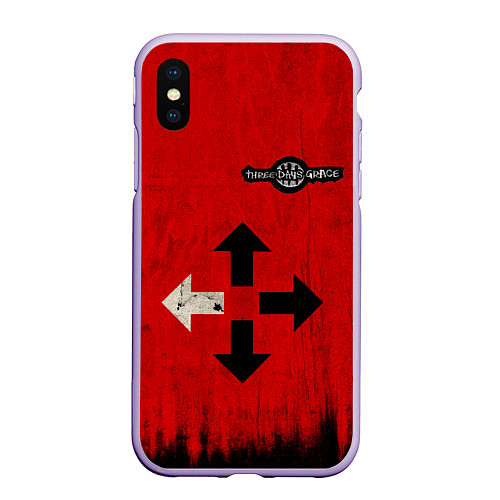 Чехол iPhone XS Max матовый THREE DAYS GRACE RED / 3D-Светло-сиреневый – фото 1
