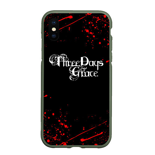 Чехол iPhone XS Max матовый Three Days Grace / 3D-Темно-зеленый – фото 1
