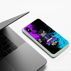 Чехол iPhone XS Max матовый Brawl Stars Crow, цвет: 3D-салатовый — фото 2