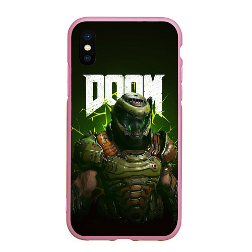 Чехол iPhone XS Max матовый Doom Eternal / 3D-Розовый – фото 1