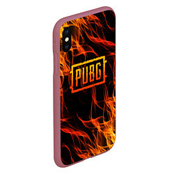 Чехол iPhone XS Max матовый PUBG, цвет: 3D-малиновый — фото 2